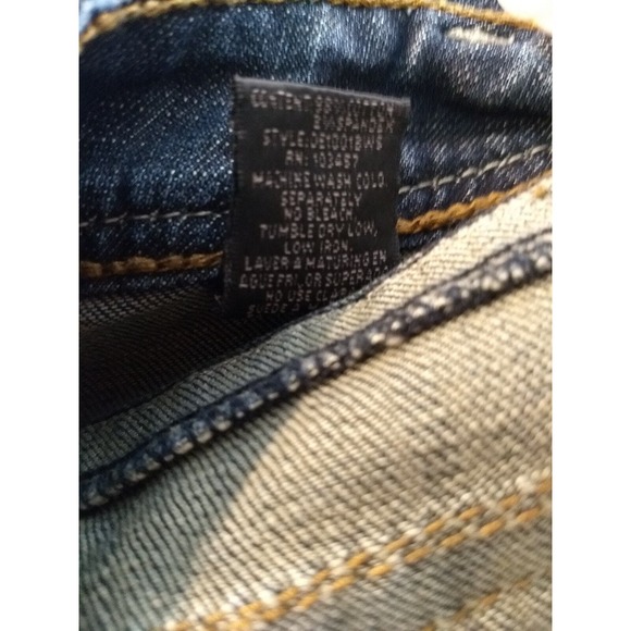 Division E Womens Jeans Distressed Bootcut Thick Stitching Flip Pockets 30X32 - Picture 4 of 12